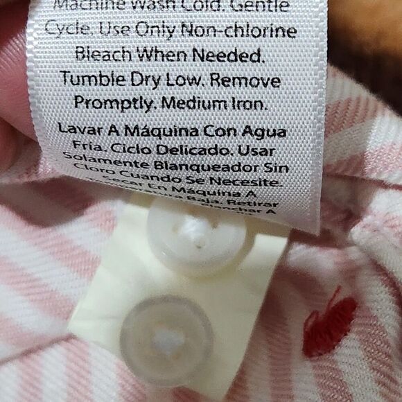 Time And tru Shirt Size XXL Pink Striped Embroidered Hearts - Picture 12 of 12